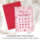 Pink Hand Drawn Valentine Who Is My Baby Game 招待状