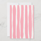 Pink Hand Written Pinstripes Whimsical Wedding 招待状 (裏面)