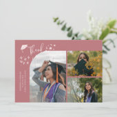 Pink Hand Written Thank You Multi Photo 案内状 (スタンド正面)