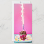 Pink Happy Birthday Flat Card – Cake&Candle Theme (裏面)