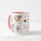 Pink Happy First Mother's Day Mummy 5 Photo   マグカップ (正面左)