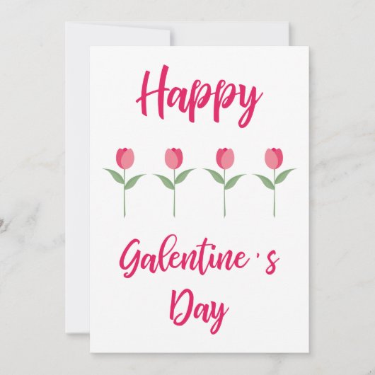 Pink Happy Galentine´s Day for Best Friend カード (正面)