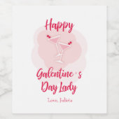 Pink Happy Galentine´s Day for Best Friend ワインラベル (シングルラベル)