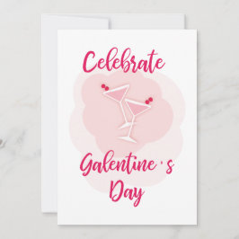Pink Happy Galentines Day for Best Friend カード
