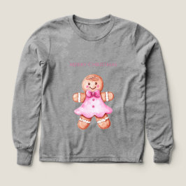 Pink Happy Gingerbread Cookie Girl Christmas  