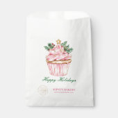 Pink Happy Holidays Custom Bakery Business Logo フェイバーバッグ (正面)