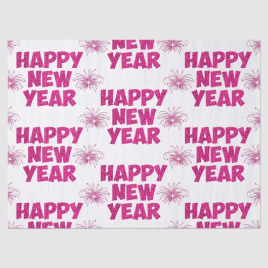 pink happy new year fireworks 薄葉紙 (正面)