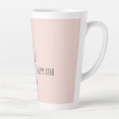 Pink Happy Starfish Santa Hat カフェラテマグ (右)