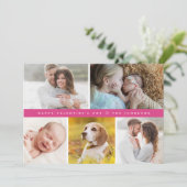 Pink Happy valentine's day Custom family Photos シーズンカード (スタンド正面)