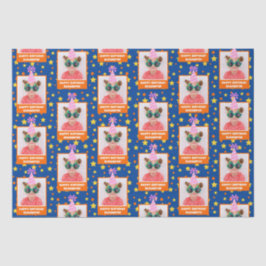 Pink Hatパーソナライズされた付きキッドフォトハッピーバースデー 薄葉紙