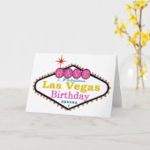 PINK Have素晴らしいラスベガス誕生日カード カード (黄色い花)