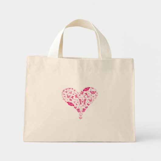 pink heart ミニトートバッグ (正面)