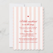 Pink Heart A Little Sweetheart Baby Shower 招待状 (正面)