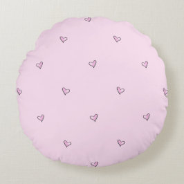 Pink Heart Baby Girl Nursery Throw Pillow - Round ラウンドクッション