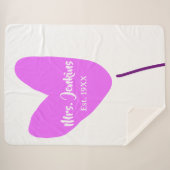 Pink heart balloon Mrs add name est. Add year love シェルパブランケット (正面(横))