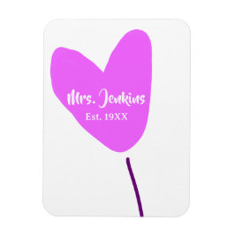 Pink heart balloon Mrs add name est. Add year love マグネット