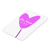 Pink heart balloon Mrs add name est. Add year love マグネット (左側)