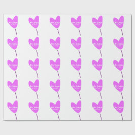 Pink heart balloon Mrs add name est. Add year love ラッピングペーパー