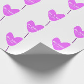 Pink heart balloon Mrs add name est. Add year love ラッピングペーパー (角)