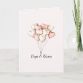 Pink Heart Balloons Valentine's Day   カード (正面)