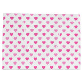 Pink Heart Breast Cancer Awareness Pattern ラージペーパーバッグ (裏面)