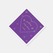 Pink Heart Butterfly girl baby shower  スタンダードカクテルナプキン (角)