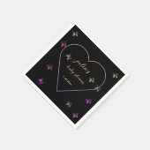 Pink Heart Butterfly girl baby shower  スタンダードカクテルナプキン (角)