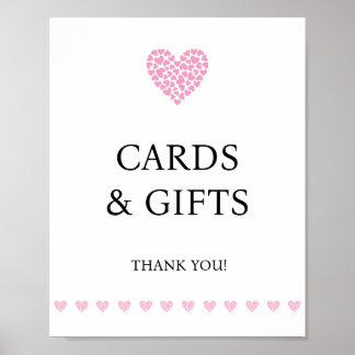 Pink Heart Cards and Gifts Baby Shower  ポスター