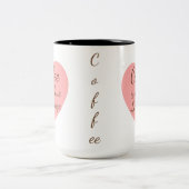 Pink Heart Coffee Love Language Mug ツートーンマグカップ (中央)