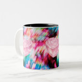 Pink Heart Crystal Abstract Art Mug ツートーンマグカップ (正面左)