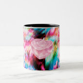 Pink Heart Crystal Abstract Art Mug ツートーンマグカップ (中央)