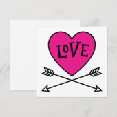 Pink Heart Cupid's Bows LOVE Flat Card (正面/裏面)