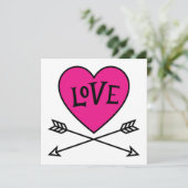 Pink Heart Cupid's Bows LOVE Flat Card (スタンド正面)