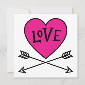 Pink Heart Cupid's Bows LOVE Flat Card (正面)