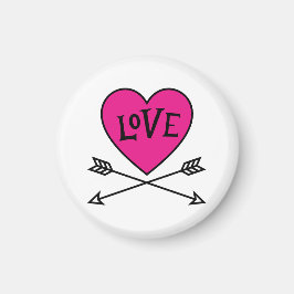 Pink Heart Cupid's Bows LOVE Magnet マグネット