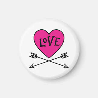 Pink Heart Cupid's Bows LOVE Magnet マグネット