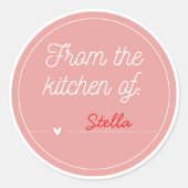 Pink Heart Custom  From the Kitchen of Sticker ラウンドシール (正面)