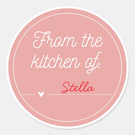 Pink Heart Custom  From the Kitchen of Sticker ラウンドシール (正面)