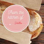 Pink Heart Custom  From the Kitchen of Sticker ラウンドシール