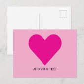 Pink Heart Custom Postcard シーズンポストカード (正面/裏面)