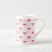 Pink Heart Designs, Boys Girls Kids, Valentine's ボーンチャイナマグカップ (右)