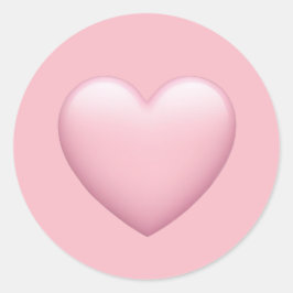 Pink Heart Emoji – Soft and Loving Symbol Art ラウンドシール