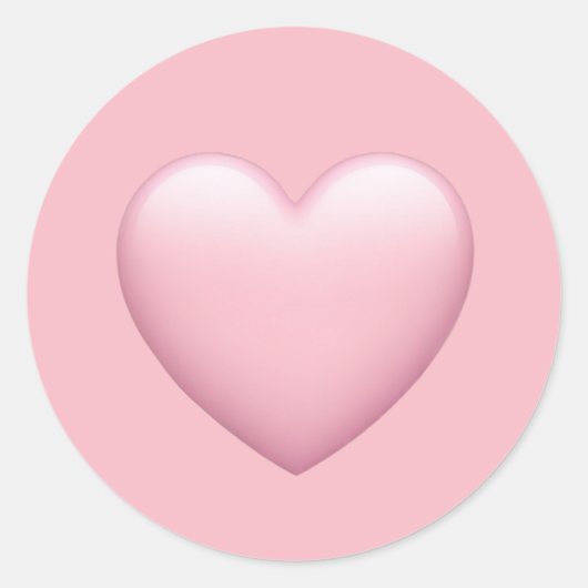 Pink Heart Emoji – Soft and Loving Symbol Art ラウンドシール (正面)