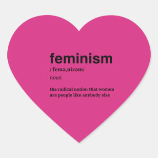 Pink Heart Feminist Sticker ハートシール
