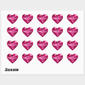 Pink Heart Gemstone Valentine's Day sticker ハートシール (シート)
