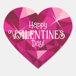 Pink Heart Gemstone Valentine's Day sticker ハートシール