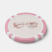 Pink Heart Glasses Love ポーカーチップ (シングル)