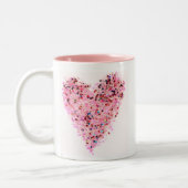 Pink Heart Glitter Mug ツートーンマグカップ (左)