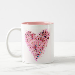 Pink Heart Glitter Mug ツートーンマグカップ