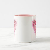 Pink Heart Glitter Mug ツートーンマグカップ (中央)
